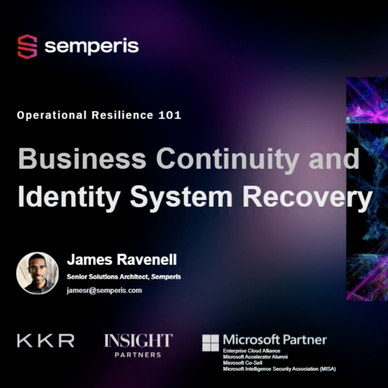 Business Continuity and Identity System Recovery